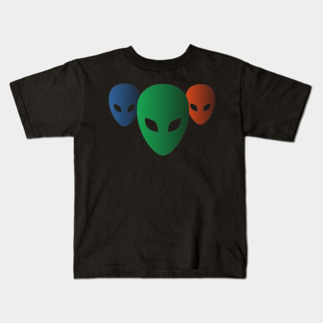 Green and red blue alien face Kids T-Shirt by RENAN1989